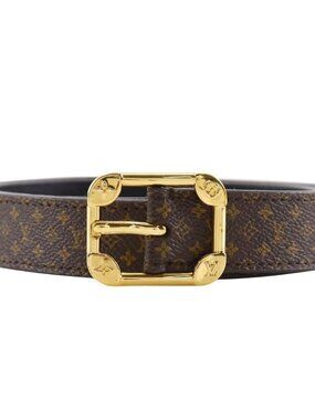 LOUIS VUITTON Ceinture Malletier belt M9943 Brown Monogram canvas unisex